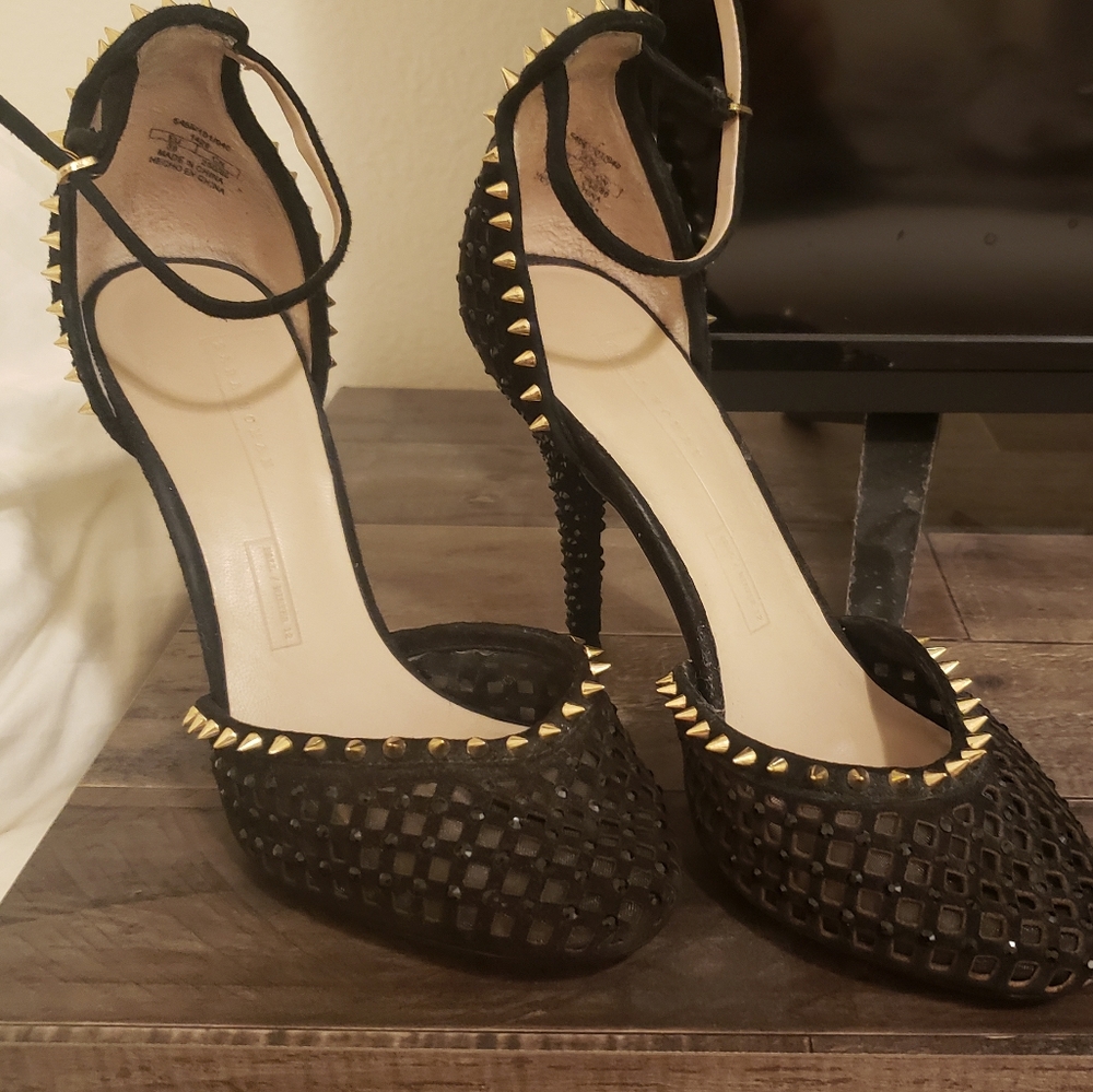 Classy spiked Zara Heels suede and crystals